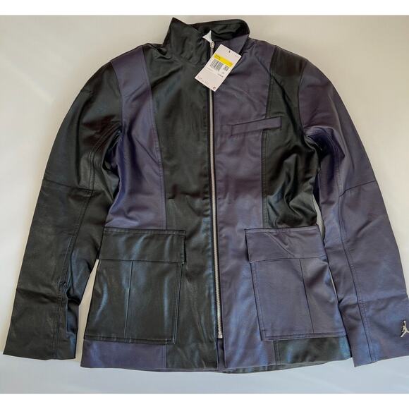Jordan Jackets & Blazers - Nike Women’s Air Jordan Full Zip Jacket Black/Purple DJ2716-010 Size S NWT